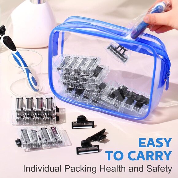 50 Pcs Refillable Three Blade Disposable Razors for Men Sensitive Skin - Picture 7 of 7